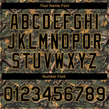 Загрузить изображение в средство просмотра галереи, Custom Camo Black-Old Gold Classic Wood Camouflage 3D Bomber Full-Snap Varsity Letterman Salute To Service Jacket