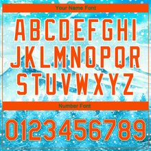 Laden Sie das Bild in den Galerie-Viewer, Custom Lakes Blue Orange-Kelly Green Watercolor Winter Snowy Landscape 3D Pattern Design Bomber Full-Snap Varsity Letterman Jacket