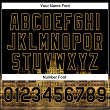 Загрузить изображение в средство просмотра галереи, Custom Black Old Gold Parliament Building Budapest Hungary City Edition 3D Bomber Full-Snap Varsity Letterman Jacket