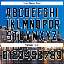 Загрузить изображение в средство просмотра галереи, Custom Blue Black-White Amsterdam Netherlands City Edition 3D Bomber Full-Snap Varsity Letterman Jacket