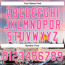 Laden Sie das Bild in den Galerie-Viewer, Custom Pink Light Pink-White The Dome Of The Rock Jerusalem Israel City Edition 3D Bomber Full-Snap Varsity Letterman Jacket