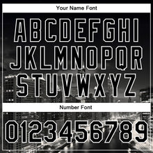 Laden Sie das Bild in den Galerie-Viewer, Custom Black White Chicago Illinois City Edition 3D Bomber Full-Snap Varsity Letterman Jacket