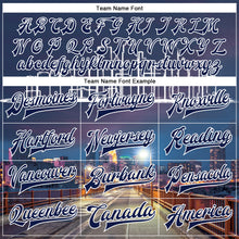 Загрузить изображение в средство просмотра галереи, Custom Navy White Minneapolis Minnesota City Edition 3D Bomber Full-Snap Varsity Letterman Jacket