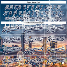 Загрузить изображение в средство просмотра галереи, Custom Navy White Atlanta Georgia City Edition 3D Bomber Full-Snap Varsity Letterman Jacket