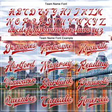 Загрузить изображение в средство просмотра галереи, Custom White Red Cincinnati Ohio City Edition 3D Bomber Full-Snap Varsity Letterman Jacket