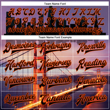 Charger l'image dans la galerie, Custom Black Orange The Golden Gate Bridge San Francisco California City Edition 3D Bomber Full-Snap Varsity Letterman Jacket