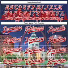 Загрузить изображение в средство просмотра галереи, Custom Navy Red-White The Gateway Arch St.Louis Missouri City Edition 3D Bomber Full-Snap Varsity Letterman Jacket