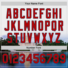 Laden Sie das Bild in den Galerie-Viewer, Custom White Red-Navy Capitol Washington City Edition 3D Bomber Full-Snap Varsity Letterman Jacket