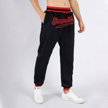 Загрузить изображение в средство просмотра галереи, Custom Black Black-Red Sports Pants