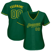 Load image into Gallery viewer, Custom Kelly Green Kelly Green-Gold Authentic Baseball Jersey