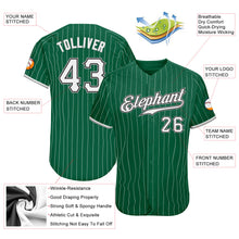 Load image into Gallery viewer, Custom Kelly Green White Pinstripe White-Gray Authentic Baseball Jersey
