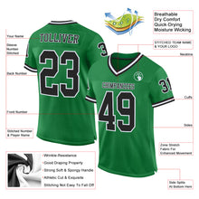 Загрузить изображение в средство просмотра галереи, Custom Grass Green Black-White Mesh Authentic Throwback Football Jersey