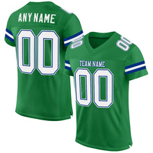 Загрузить изображение в средство просмотра галереи, Custom Grass Green White-Royal Mesh Authentic Football Jersey