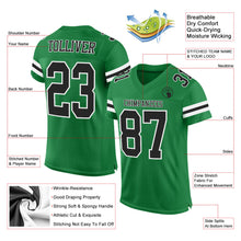 Загрузить изображение в средство просмотра галереи, Custom Grass Green Black-White Mesh Authentic Football Jersey