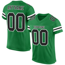 Загрузить изображение в средство просмотра галереи, Custom Grass Green Black-White Mesh Authentic Football Jersey