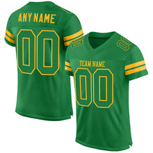 Загрузить изображение в средство просмотра галереи, Custom Grass Green Grass Green-Gold Mesh Authentic Football Jersey
