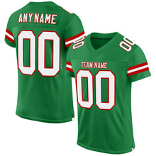Загрузить изображение в средство просмотра галереи, Custom Grass Green White-Red Mesh Authentic Football Jersey