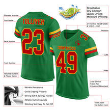 Загрузить изображение в средство просмотра галереи, Custom Grass Green Red-Gold Mesh Authentic Football Jersey