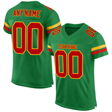 Загрузить изображение в средство просмотра галереи, Custom Grass Green Red-Gold Mesh Authentic Football Jersey