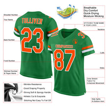 Загрузить изображение в средство просмотра галереи, Custom Grass Green Orange-White Mesh Authentic Football Jersey