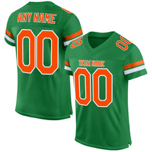 Загрузить изображение в средство просмотра галереи, Custom Grass Green Orange-White Mesh Authentic Football Jersey