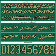 Load image into Gallery viewer, Custom Kelly Green White Pinstripe Old Gold-Black Authentic Basketball Shorts