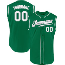 Charger l'image dans la galerie, Custom Kelly Green White-Gray Authentic Sleeveless St. Patrick's Day Baseball Jersey