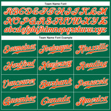 Load image into Gallery viewer, Custom Kelly Green Orange-White Authentic Sleeveless Baseball Jersey