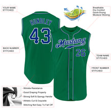 Загрузить изображение в средство просмотра галереи, Custom Kelly Green Royal-White Authentic Sleeveless Baseball Jersey