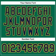 Загрузить изображение в средство просмотра галереи, Custom Kelly Green Navy-Gold Authentic Sleeveless Baseball Jersey