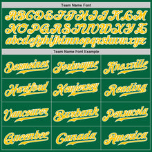 Load image into Gallery viewer, Custom Kelly Green Gold-White Authentic Baseball Jersey
