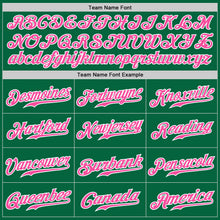 Load image into Gallery viewer, Custom Kelly Green White Pinstripe Pink-White Authentic Baseball Jersey