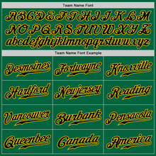 Load image into Gallery viewer, Custom Kelly Green Black Pinstripe Black-Gold Authentic Baseball Jersey