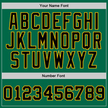 Загрузить изображение в средство просмотра галереи, Custom Kelly Green Black-Gold Authentic Throwback Basketball Jersey