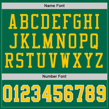 Загрузить изображение в средство просмотра галереи, Custom Grass Green Gold-White Mesh Authentic Throwback Football Jersey