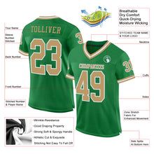 Загрузить изображение в средство просмотра галереи, Custom Grass Green Old Gold-White Mesh Authentic Throwback Football Jersey