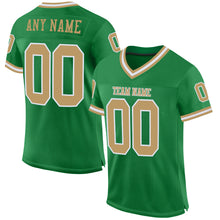 Загрузить изображение в средство просмотра галереи, Custom Grass Green Old Gold-White Mesh Authentic Throwback Football Jersey
