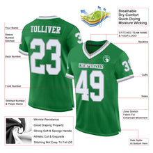 Загрузить изображение в средство просмотра галереи, Custom Grass Green White-Gray Mesh Authentic Throwback Football Jersey