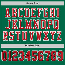 Загрузить изображение в средство просмотра галереи, Custom Grass Green Red-Black Mesh Authentic Throwback Football Jersey