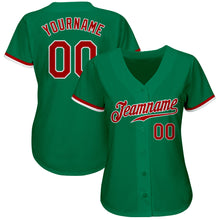 Laden Sie das Bild in den Galerie-Viewer, Custom Kelly Green Red-White Authentic Baseball Jersey