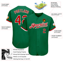Laden Sie das Bild in den Galerie-Viewer, Custom Kelly Green Red-White Authentic Baseball Jersey