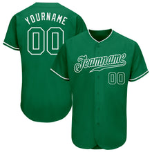 Load image into Gallery viewer, Custom Kelly Green Kelly Green-White Authentic Baseball Jersey