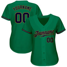 Laden Sie das Bild in den Galerie-Viewer, Custom Kelly Green Navy-Old Gold Authentic Baseball Jersey