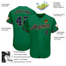 Laden Sie das Bild in den Galerie-Viewer, Custom Kelly Green Navy-Old Gold Authentic Baseball Jersey