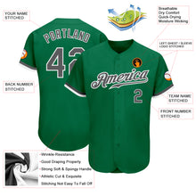 Load image into Gallery viewer, Custom Kelly Green Steel Gray-White Authentic Baseball Jersey