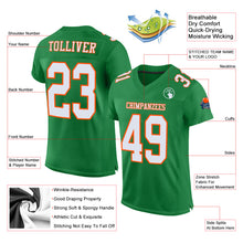 Загрузить изображение в средство просмотра галереи, Custom Grass Green White-Orange Mesh Authentic Football Jersey
