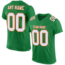 Загрузить изображение в средство просмотра галереи, Custom Grass Green White-Orange Mesh Authentic Football Jersey