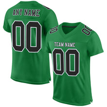 Загрузить изображение в средство просмотра галереи, Custom Grass Green Black-White Mesh Authentic Football Jersey