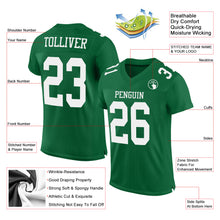 Laden Sie das Bild in den Galerie-Viewer, Custom Kelly Green White Mesh Authentic Football Jersey