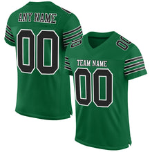 Load image into Gallery viewer, Custom Kelly Green Black-White Mesh Authentic Football Jersey